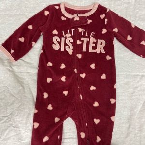 Carters newborn Fleece footed pajamas little sister